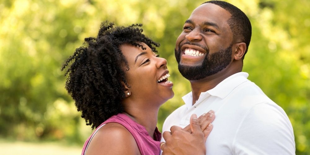 Happy husband and wife.