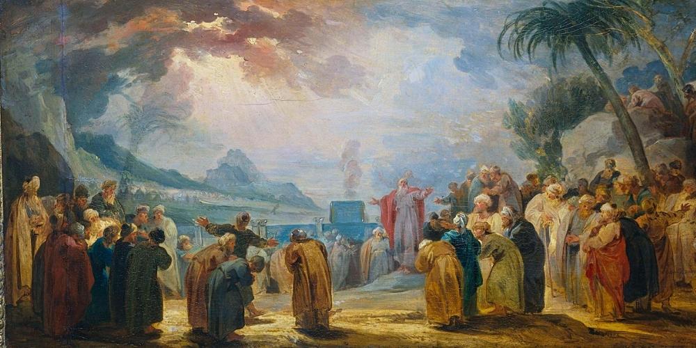 Moses leading the Israelites.