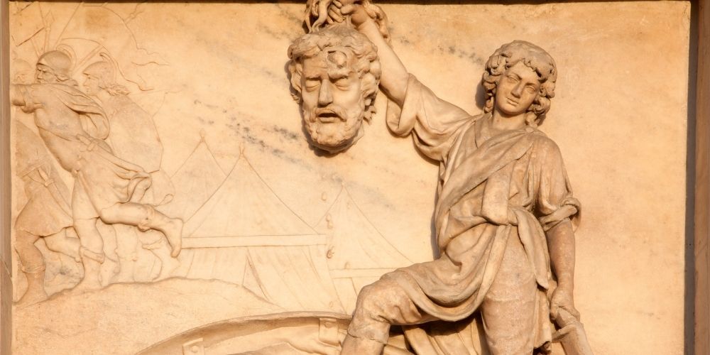 David's defeat of Goliath.