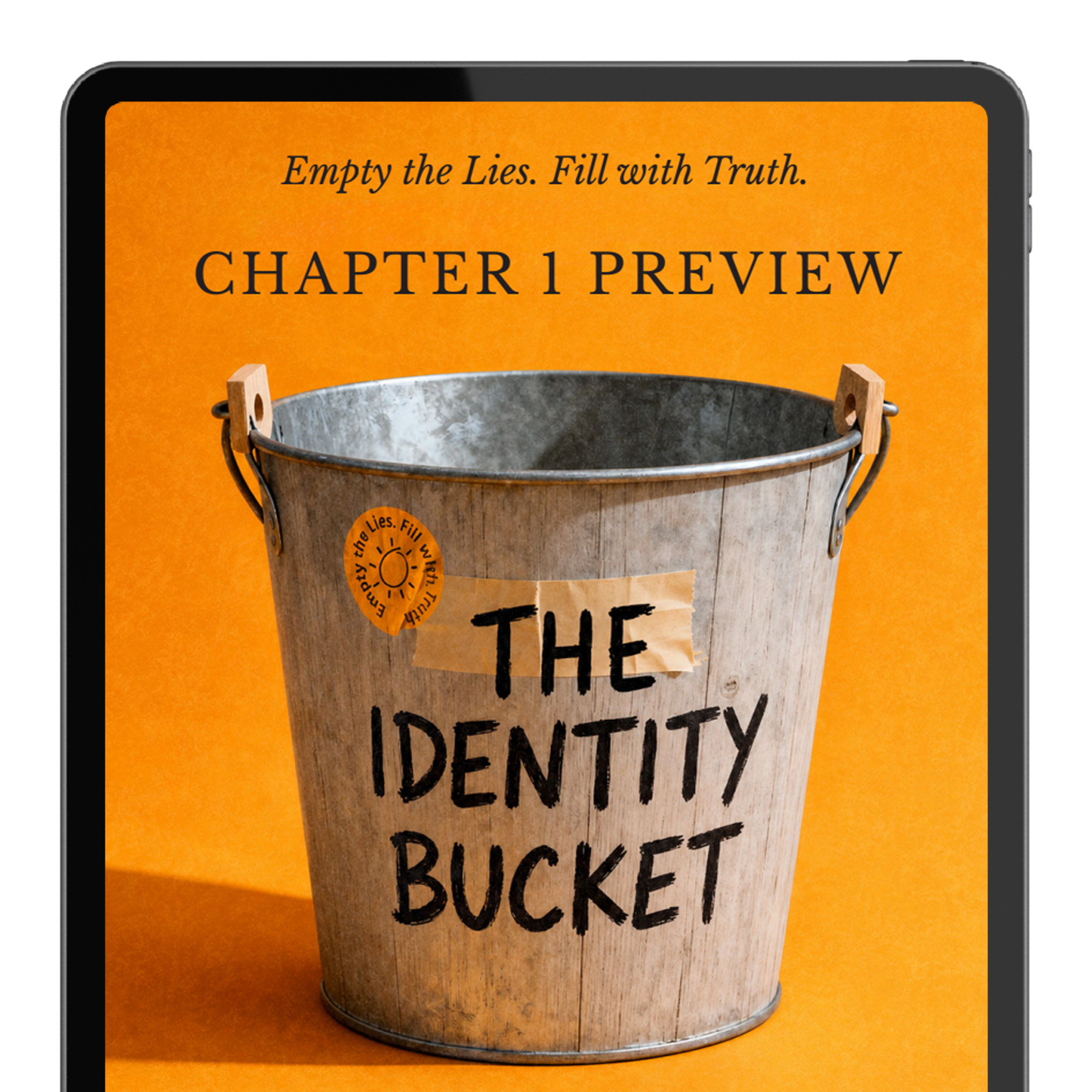 The Identity Bucket – Free Sample Chapter iPad Mockup