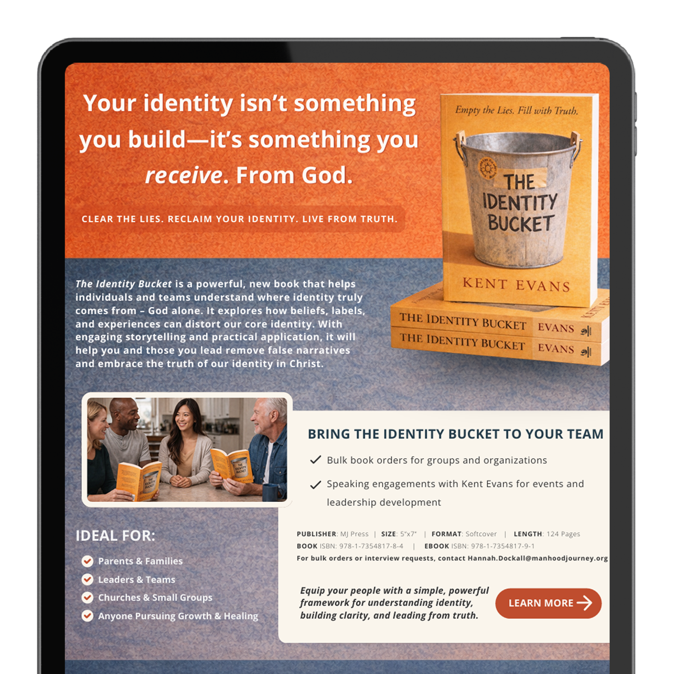 The Identity Bucket – Media Sheet iPad Mockup